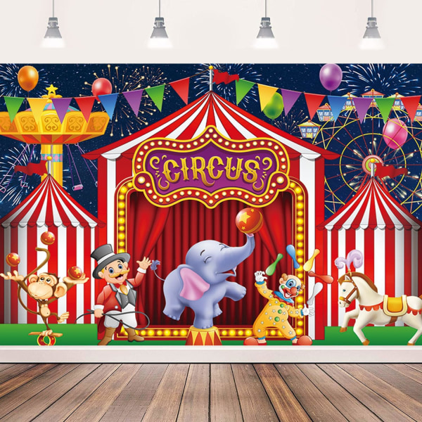 Rød Karneval Cirkus Dekoration Baggrund Karneval Banner Cirkus Mardi Gras Dekoration Børn Karrusel Telt Fest Dekoration Banner Foto Rekvisitter 5x3 ft.