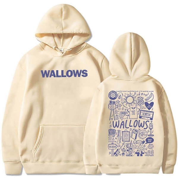 Wallows Hoodie Wallows Musik Hoodie Wallows Merchandise Rockmusik Hoodie Unisex Tröja Toppar Streetwear yellow 4XL
