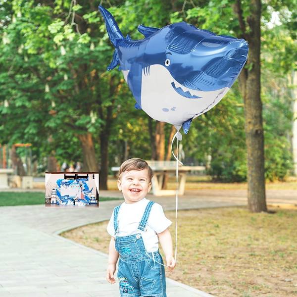 Sea World Shark Ballonger Zoo Dyr Shark Festartikler - Fisk Shark Barn Gutter Jenter Bursdag Dekorasjoner Baby Shower - 6 Pakke Gigant 40''