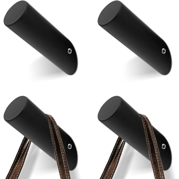 Handdukskrokar Väggmonterade, 4 Pack Rostfritt Stål Handduks- och Rockkrokar, Tunga Kappkrokar Moderna Väggkrokar, Matt Svart