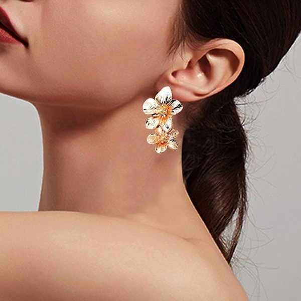Boho Blomster Ørestikker til Kvinder Piger Blomsterformet Daisy Øreringe med Guld Bud