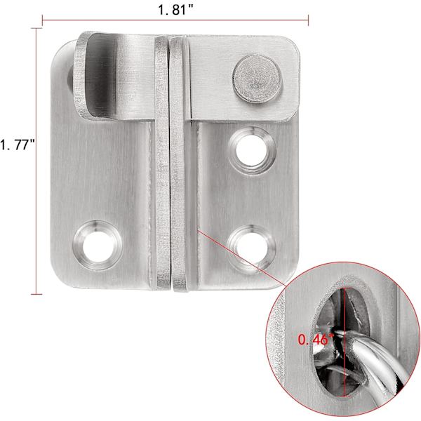 2 pakker Flip-låse, 1,81”x1,77” børstet nikkel rustfrit stål fortykket Heavy Duty Hasp ladeport lås