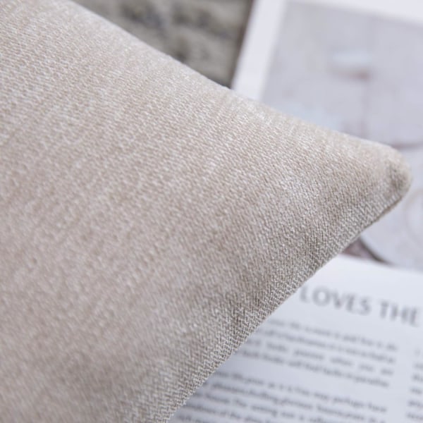 Nøytrale putetrekk 16x16 tommer sett med 2 solide rustikke bondehus dekorative pynteputer trekk firkantet putetrekk for hjem sofa sofa dekorasjon