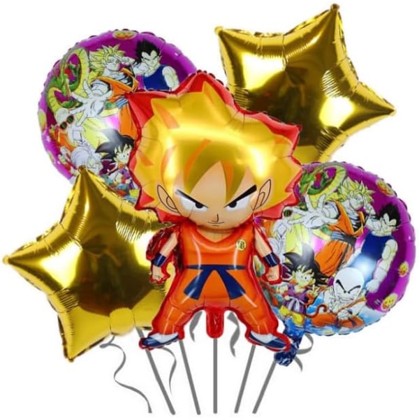 10 søte anime-festdekorative ballonger, tegneserieballongsett, Sun Wukong-tema aluminiumfilmanime barnas bursdagsfestdekorasjon (ball)