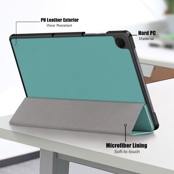 Samsung Galaxy Tab A9 Plus Deksel Tri-Fold PU Lær Sortgrønn 266