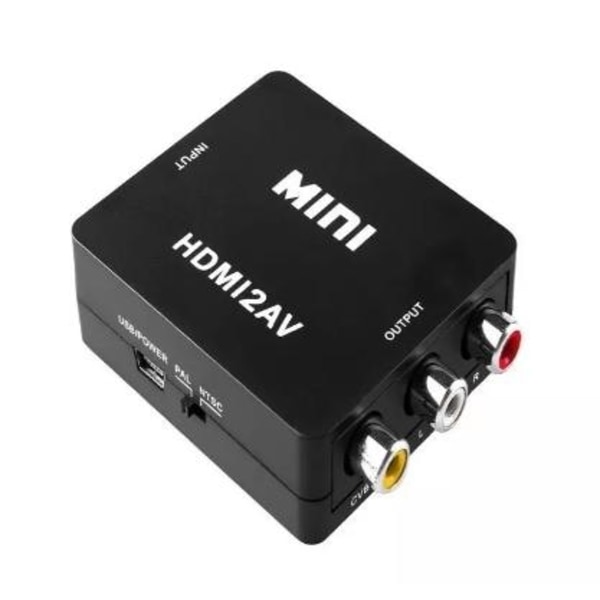 Heta nya erbjudanden! Högkvalitativ HDMI till RCA (AV) adapter - Perfekt Svart