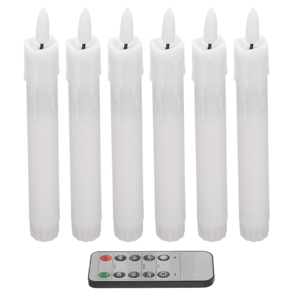 Heta påskerbjudanden! 6 st Avsmalnande Batteridrivna Flamlösa Ljus Batteriljus för Inomhusdekor Som Visat As Shown 17.50X2.00X2.00CM