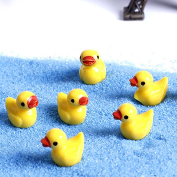 Heta påskerbjudanden! 100/200 st Mini Gummi Ankor Miniatyr Harts Ankor Gul Liten D 100pcs yellow 100pcs