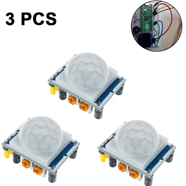 3PCS HC-SR501 PIR Rörelsesensor Infraröd IR Sensor Människokroppsdetektor Modul