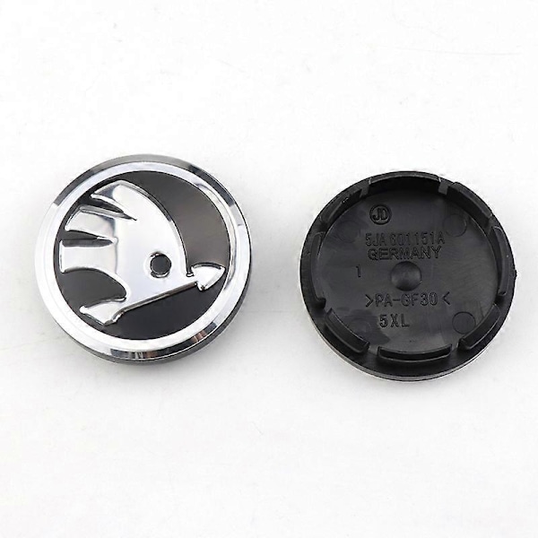 Heta påskerbjudanden! SCSYV Lämplig för Skoda 57/56MM SKODA Xinrui Mingrui navkapsel billogo - silvermodell (fyra-pack)