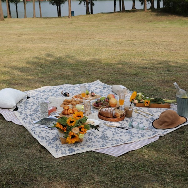 Picknickfilt, Bärbar Picknickmatta, 150*200cm Vattentät Strandmatta