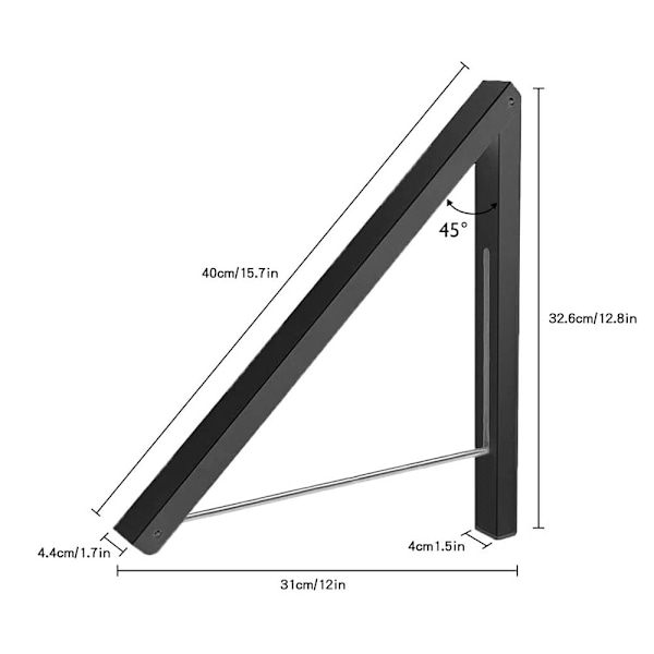 Hem Retractable Klädställning - Väggmonterad Fällbar Klädhängare Torkställ för Tvättstuga Garderob Förvaring Organisation, Aluminium, Lätt