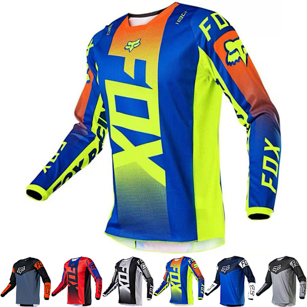 Heta nya erbjudanden! Högkvalitativ Retro Herr FOX Cykeltröja Mountainbike MTB Racing T-shirt Långärmad Fotbollströja B-Grå B-Grå B-Grå B-Grey 2XL