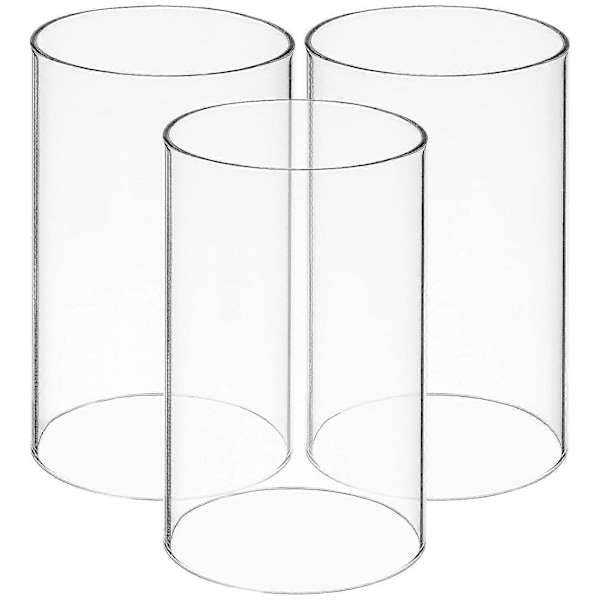 Sommarrea 3 st Vindtäta Transparenta Glas Cylinder Ljusstakar Öppna Ljuslykta Skärmar