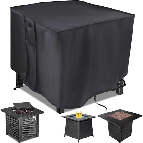 Gasolded eldbordsskydd fyrkantig 28 x 28 x 25 tum - Vattentät vindtät anti-UV kraftig för uteplats eldgrop möbler