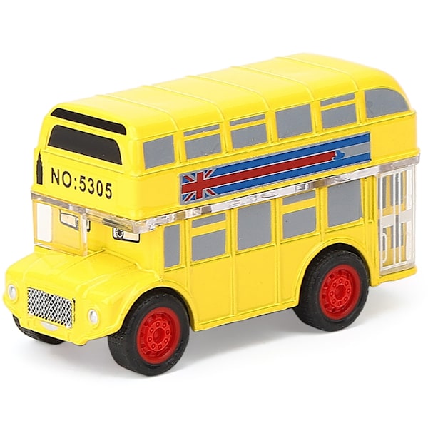 Cartoon Bus Alloy Car Toy Hög simulering Barn Kid Pull Back Vehicle Toy Model (Gul)