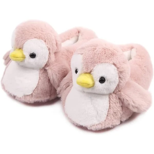 Heta påskerbjudanden! Damtofflor Söta Pingvin Djurtofflor Rosa Pink One size 35-38