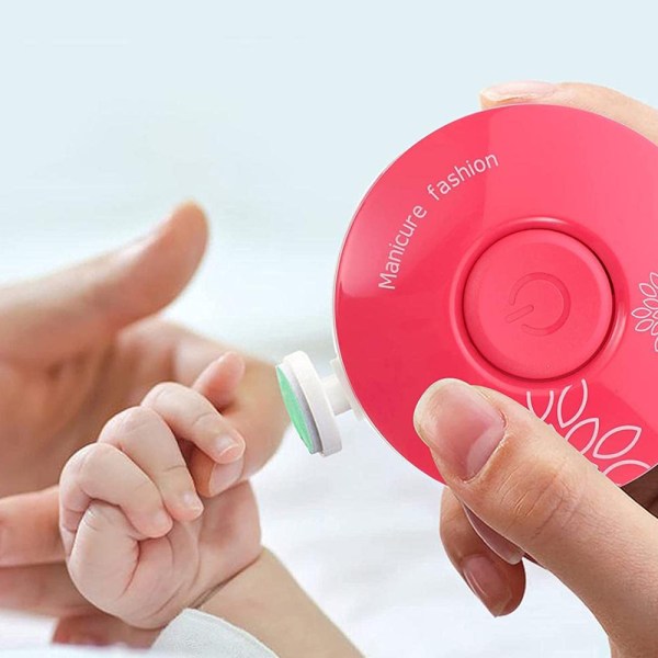 Elektrisk nagelfil för bebisar, säker nagelklippare med 6 slipdynor, trimnings- och poleringsset för nyfödda, spädbarn, småbarn eller vuxna, tå- och fingernagelsvård