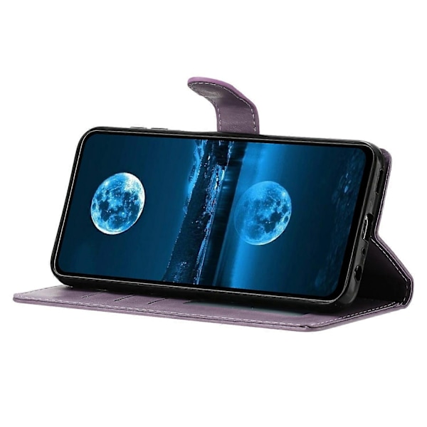 Heta påskerbjudanden! Kompatibelt med iPhone 13 Läderplånboksfodral Ställskydd med Praktisk Rem - xindaren Purple