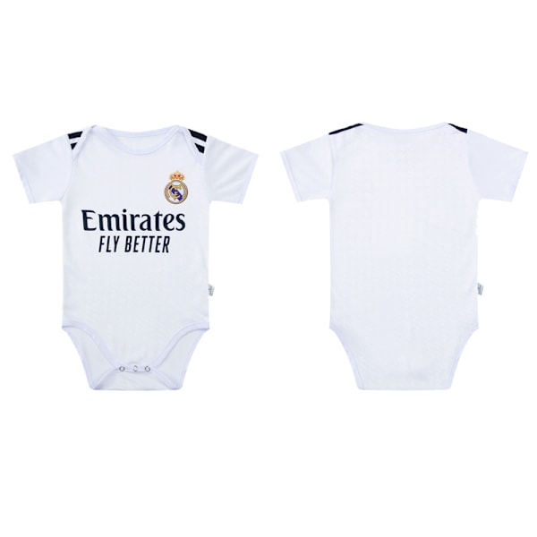 Heta påskerbjudanden! 2425 Real Madrid Hemmatröjor Fotboll Baby Krypkläder Herr- och Damkostymer W White Size 9 (6-12 months)