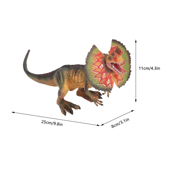 Dilophosaurus modellfigur barn dinosaurie figur leksakssamling födelsedagspresent för 3 år gammal