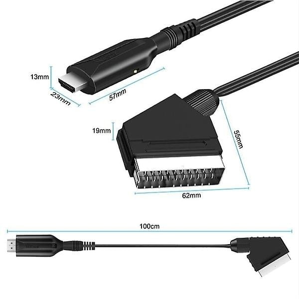 Sommarrea Scart till HDMI-omvandlare, Allt-i-ett Scart till HDMI-adapter, 1080P