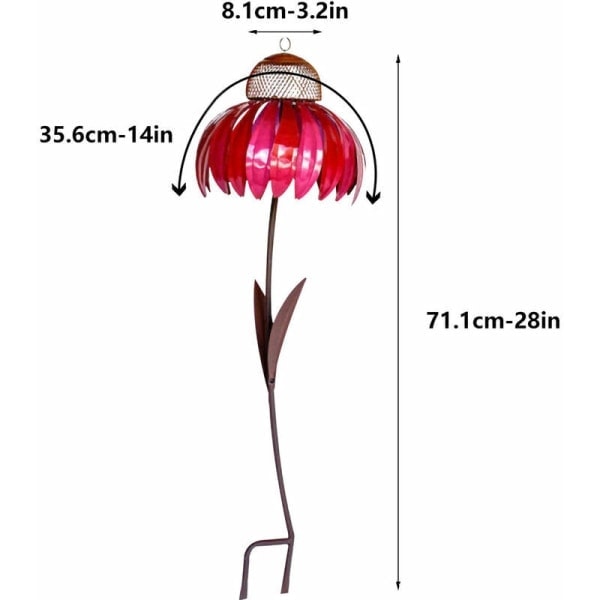 Kreativ Sensation Rosa Solhatt Fågelmatare Utomhus Trädgård Dekoration
