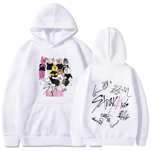 Heta påskerbjudanden! Exportera nytt album Stray Kids hoodie hip hop Stray Kids hoodie herr- och damtoppar vit white XL