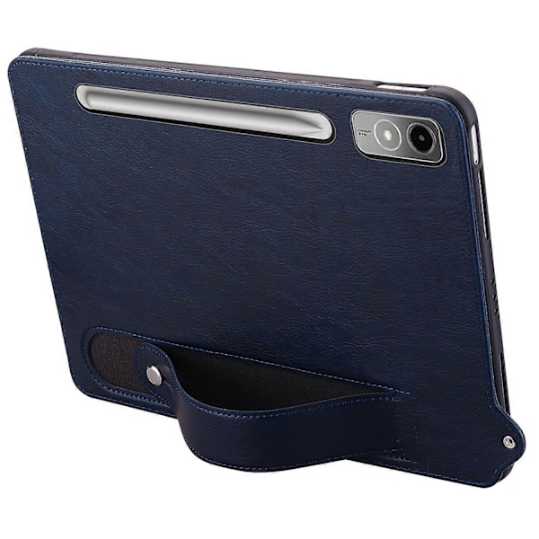 Heta påskerbjudanden! Fodral för Lenovo Tab P12 med handrem, ställ, läder - Blå Flerfärgad Multicolor Blue