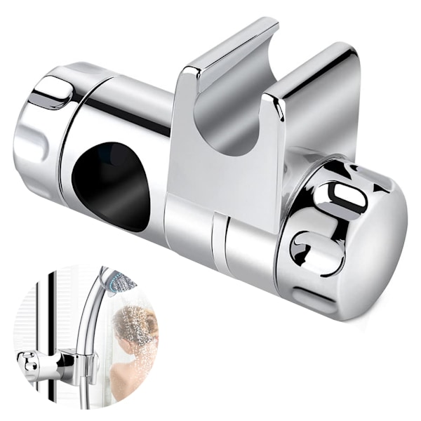 Duschhuvudhållare, duschhuvudglidare, glidhållare, duschhållare för duschstång justerbar för 25 mm duschhuvudhållare