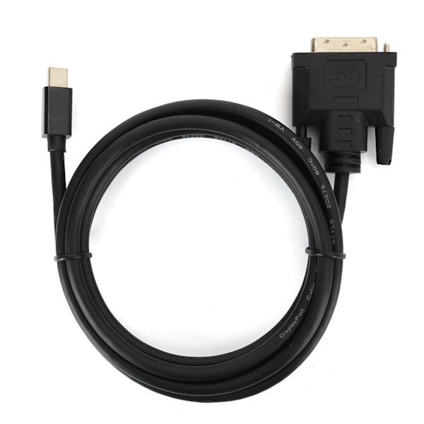 Mini Displayport till DVI-omvandlingskabel DP-hane till DVI-hane-kabel för datorprojektor, svart