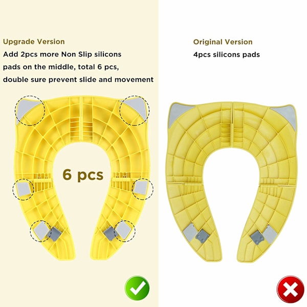 Fällbar stor halkfri silikonkudde reseportabel återanvändbar toalettpotträning sitsöverdrag foder med bärväska för spädbarn, småbarn och barn