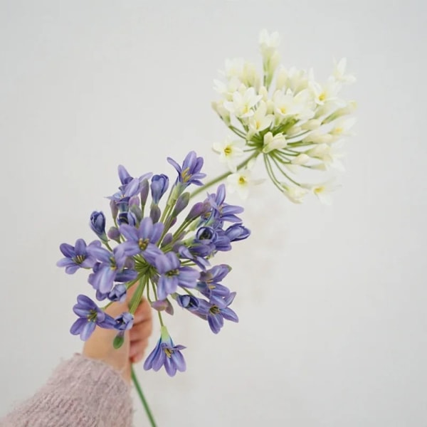 Real Touch Agapanthus Gren Ultra-lätt Långvarig Lyxig Konstgjord Agapanthus Blomma för Vardagsrummet