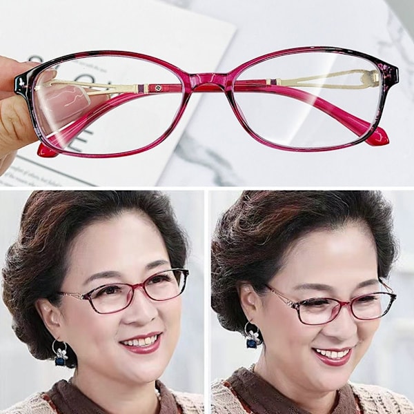 Heta påskerbjudanden! Läsglasögon Ultralätt Båge ROSA RÖD STYRKA 400 Rosaröd Rose red Strength 400