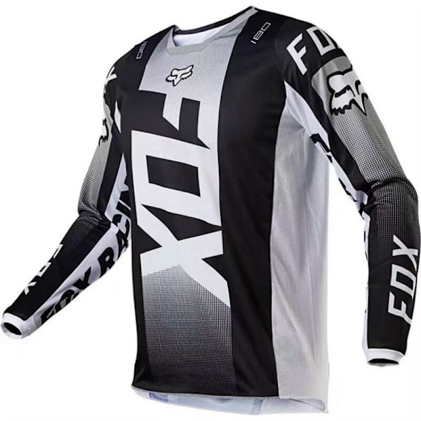 Heta nya erbjudanden! Högkvalitativ Retro Herr FOX Cykeltröja Mountainbike MTB Racing T-shirt Långärmad Fotbollströja B-Grå B-Grå B-Grå B-Grey M