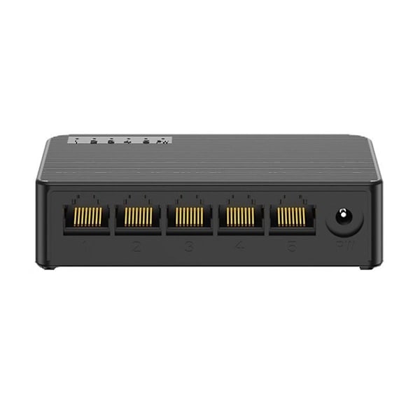 Nätverksbrytare Mini 5-ports Ethernet-brytare 100 Mbps Högpresterande Smart Switcher RJ45 Hub Internet Injector, EU-kontakt (FMY)