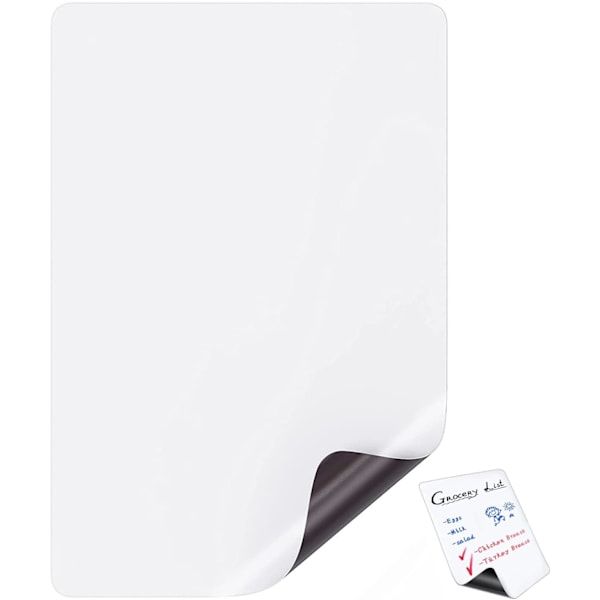 Vit Memo Board Kylskåp Självhäftande Whiteboard Sheet Magnetisk Köks Whiteboard Sheet Måltidsplanerare för att ta anteckningar, planering