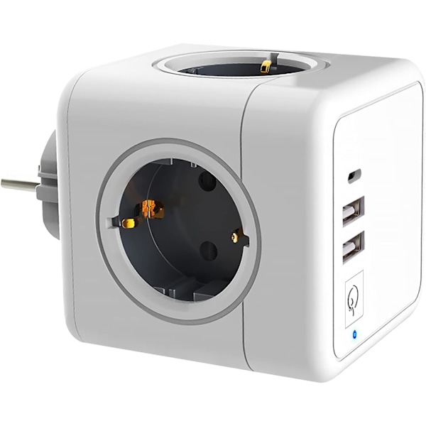 Multiprise USB, Multiprise Murale Cube 4 Prises avec 2 USB Secteur, 7 en 1 Bloc Multiprises USB Secteur avec Interrupteur, Multiprise Electrique