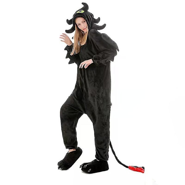 Heta påskerbjudanden! Tandlösa Drakdräkten Helkropp Pyjamas Halloween Jul Jumpsuit Kigurumi För Vuxna Barn c Med skor With shoes M