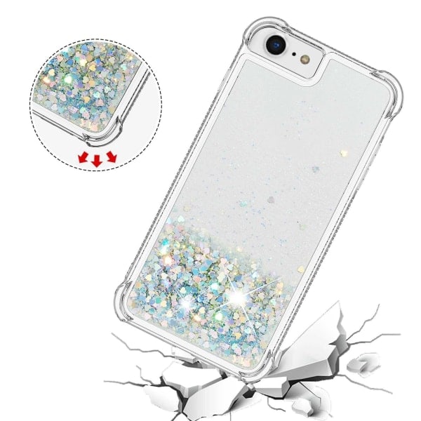 Sommarrea Fodral för iPhone SE 2022/2020 / iPhone 8 Stötfångarskal Glittrigt Bling Flytande Silver none