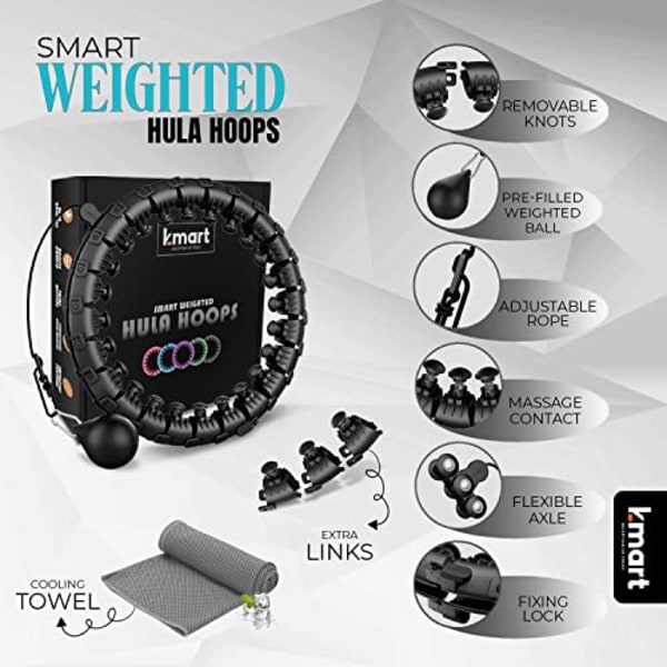 Sommarrea CDQ MKK Smart Viktad Hula Hoop - Justerbar Fitness Hula Hoop för