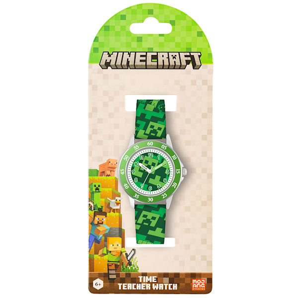 Heta nya erbjudanden! Högkvalitativ Minecraft Kids Creeper Analog Klocka One Size Grön/Vit Green/White One Size