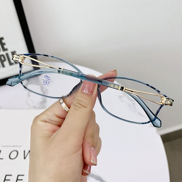 Heta påskerbjudanden! Läsglasögon ultralätt ram BLÅ STYRKA 350 Blu Blue Strength 350