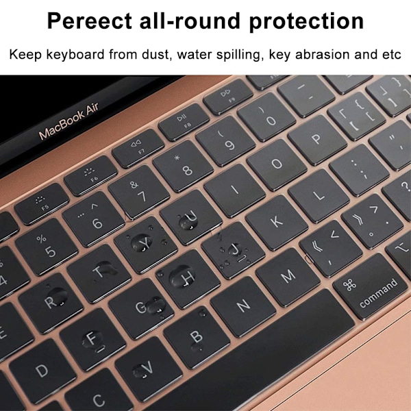 Ultratunt tangentbordsöverdrag för MacBook Air 13 tum 2020-modell A2179 med Touch ID, MacBook Air 13 tum tillbehör, mjukt skyddande skal