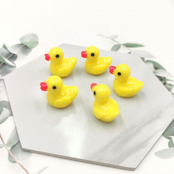 Heta påskerbjudanden! 100/200 st Mini Gummi Ankor Miniatyr Harts Ankor Gul Liten D 100pcs yellow 100pcs