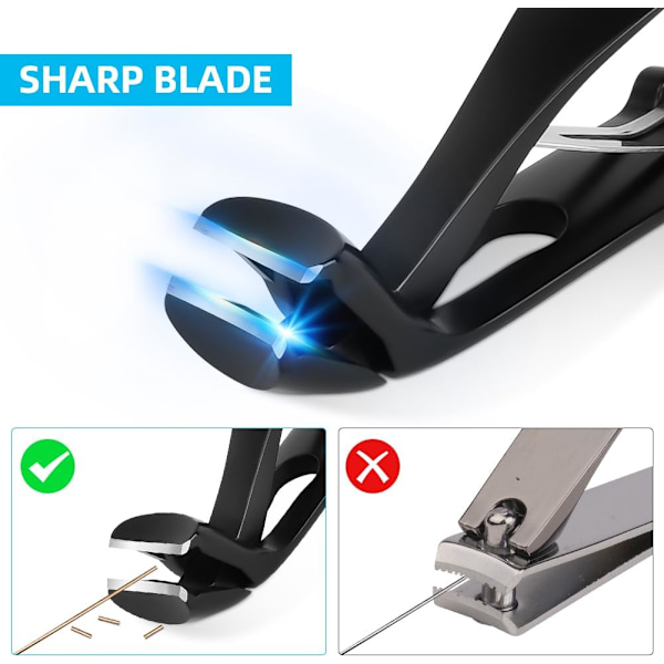 Heta påskerbjudanden! Vinklade nagelklippare för seniorer, ergonomisk tånagelsax för tjocka naglar, nagelklippare i rostfritt stål som present