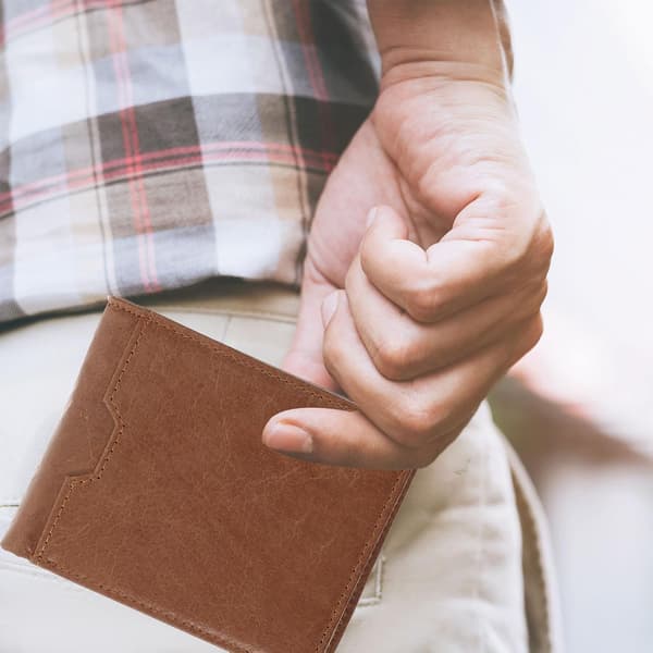 Herre lommebok RFID-blokkerende skinn bifold pengeklips kaffe