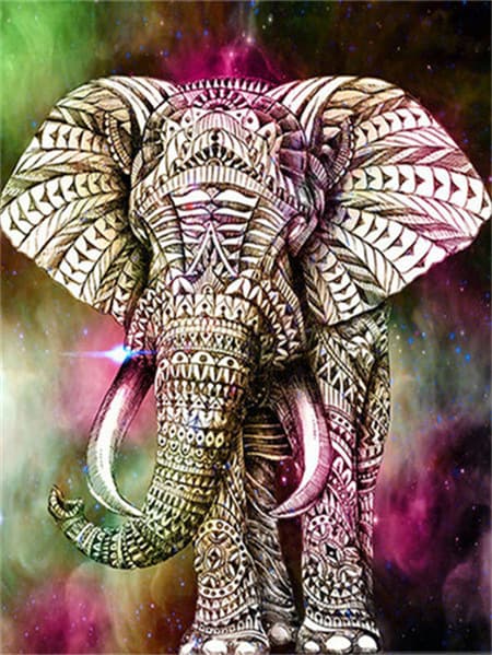 30x40cm 5D DIY Diamantmaling Full, Elefant#I, DIY Diamant Rhin