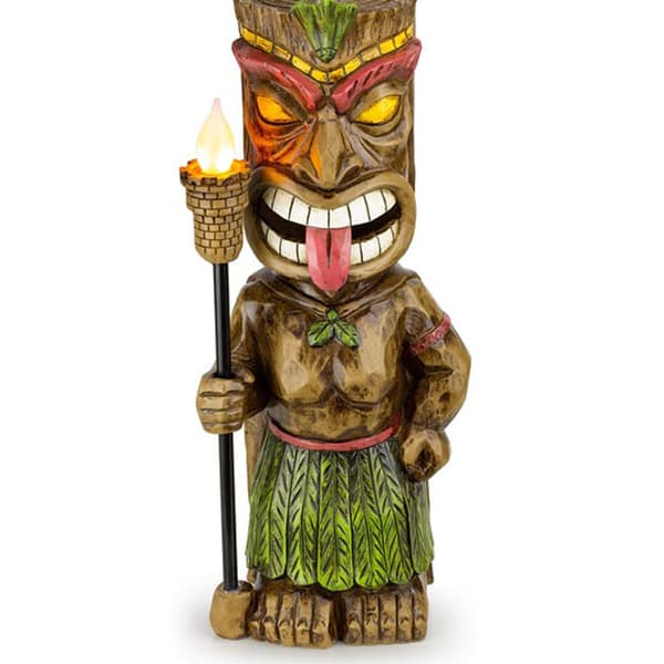 Tiki Staty - Surfbräda Trädgårdslampa - Tropisk Trädgårdsdekoration