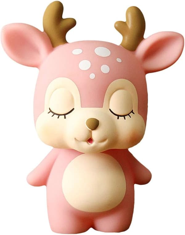 Rådyr Spargris Barn Penge Spargris Spargrisboks Skrivebords Ornament (Rosa)